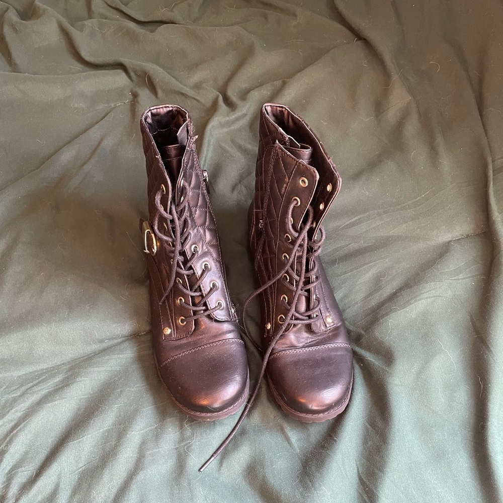 Black leather boots
